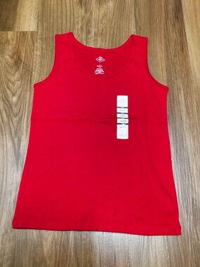 St John's Bay Red Essential Tank Top. 100% Cotton.